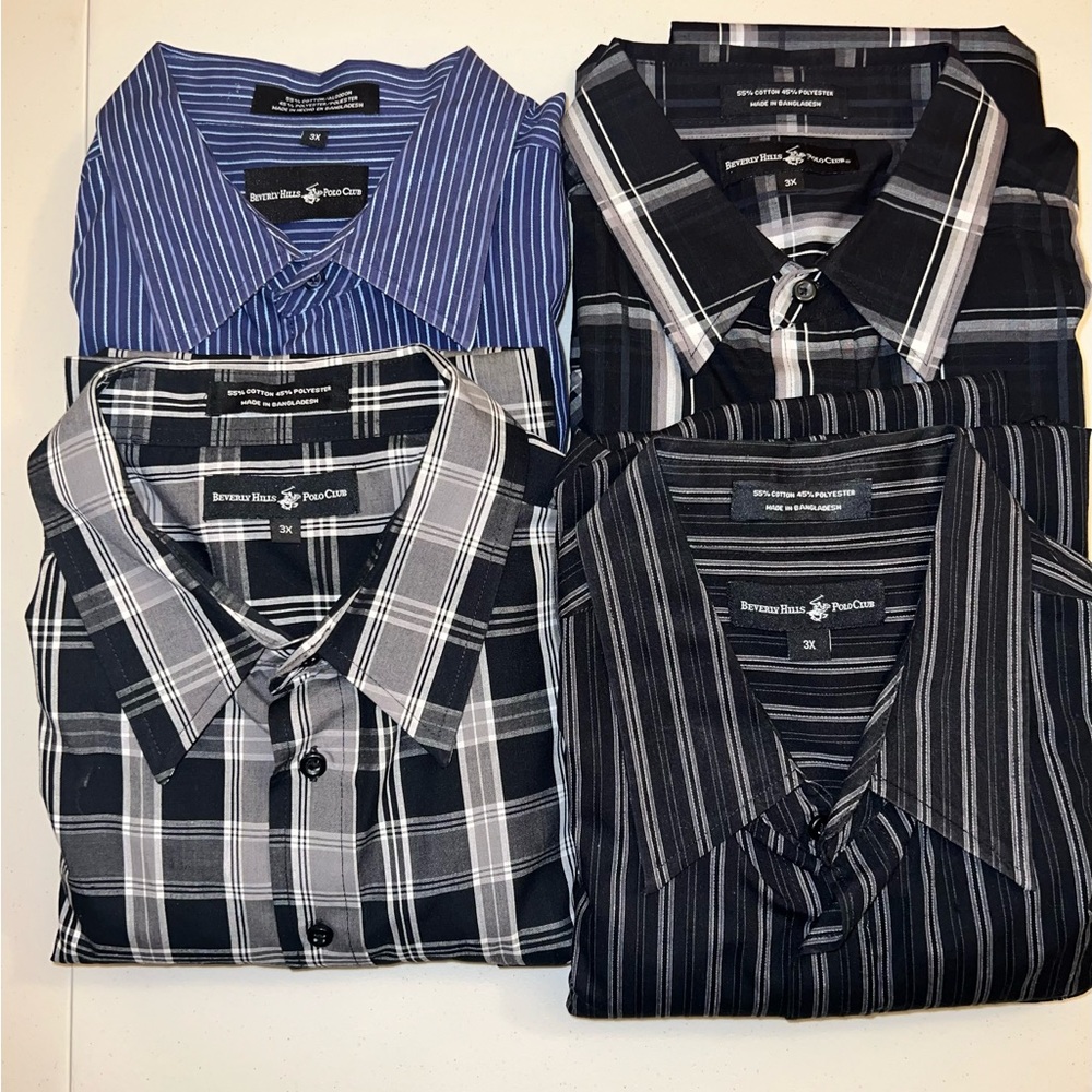 Beverly Hills Polo Club button down casual shirts Bundle 3X